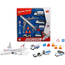 Dickie Letiště hrací set airport letadlo + 3 auta s doplňky kov v krabici