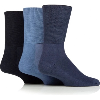 Iomi 3 páry široké diabetické ponožky BAMBUS Džínsové