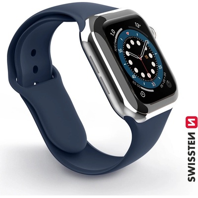 SWISSTEN silikonový řemínek pro Apple Watch 42-44 mm modrá 46000113