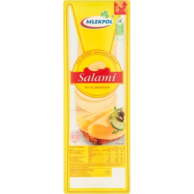 Mlekpol Salami syr v plátkoch 800 g