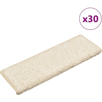 vidaXL Изтривалки за стълби, 30 бр. , 65x21x4 см, бели, с правоъгълен кант (3365831)