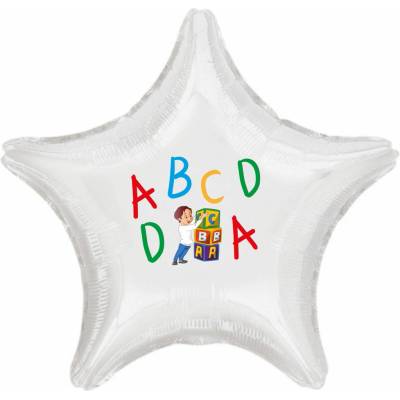 balonky.cz Balónek hvězda kostky s abecedou
