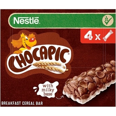 Nestlé CHOCAPIC raňajková cereálna tyčinka s chuťou čokolády polomáčaná v bielej poleve 4 x 25 g