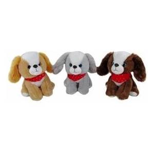 SUN-DAY Mascot dog with gloss 3 colors 18 cm mix price for 1 piece