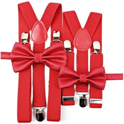 Combo motýlek a kšandy Miranda S12 Red – Zboží Dáma