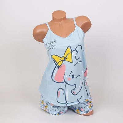 Дамска лятна пижама с в светлосиньо със слонче