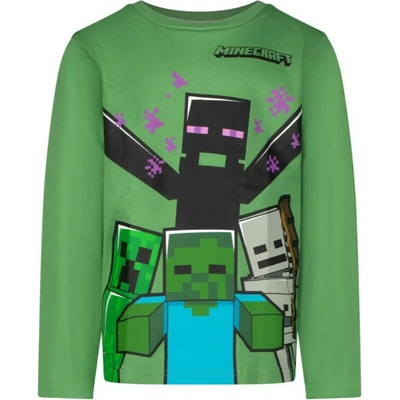 Fashion UK Chlapecké tričko MINECRAFT dlouhý rukáv zelené