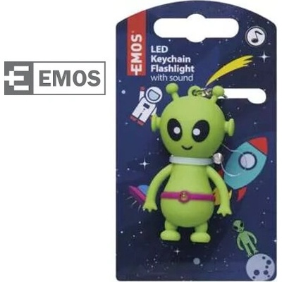 Prívesok na kľúče LED EMOS plastová so zvukom Mimozemšťan