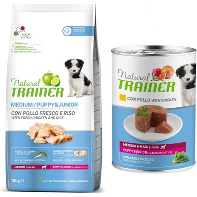Natural Trainer Medium Puppy & Junior kuřecí 12 kg