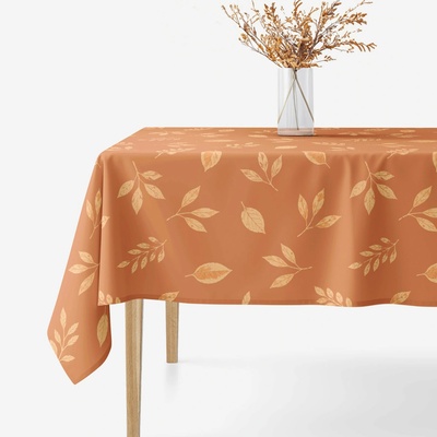 Goldea hranatý obrus 100% bavlnené plátno oranžové jesenné lístky 100x140 cm