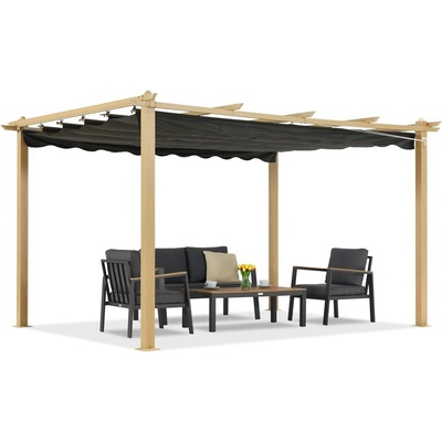 Garden Point terasová pergola 3x4 m Barbados woodlike-antracitová