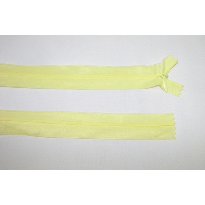 Zips krytý 3mm žltý nedeliteľný 50cm dederon