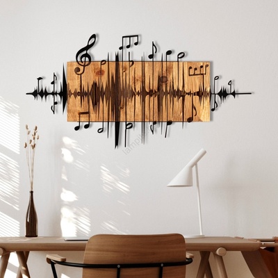 Asir Декорация за стена 90x47 см бележки дърво/метал (AS1977)