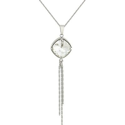 Foxette Přívěsek Čtverec s Krystalem a řetízky JF 0383 Čirá