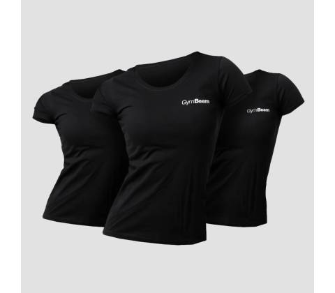 GymBeam Dámske tričko Basic 3Pack Black