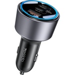 YESIDO Автомобилно зарядно - Yesido Y59 - 2× Type-C + USB-A, 200W, светлинен ефект, fast charge - Черно