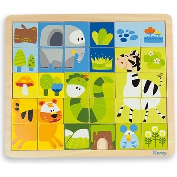ANDREU Toys Дървен пъзел Andreu toys от 30 части - Джунгла (16478)