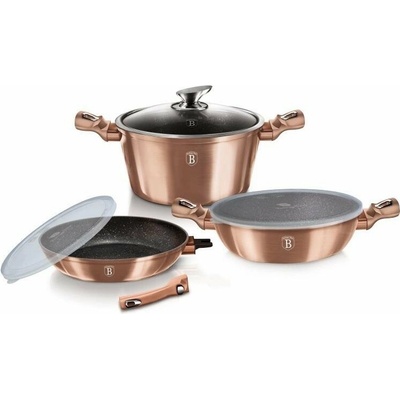 BERLINGERHAUS Sada nádobí s mramorovým povrchem 6 ks Rosegold Metallic Line II BH-7051