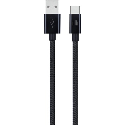 Cable USB-A to USB-C Nylon Textile 1, 25m - Black (DV120007)