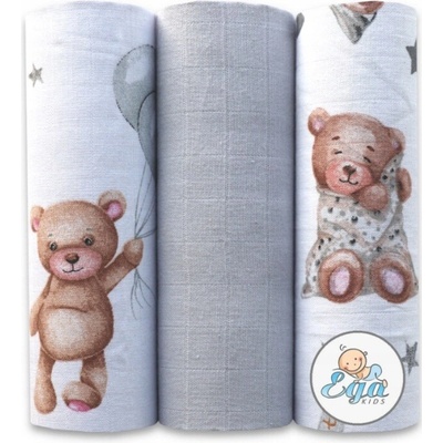 Ega Kids Mušelínové medvedík 3ks