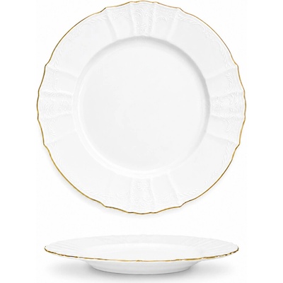 Thun 1794 Bernadotte plytký tanier biela zlatá linka 250 mm