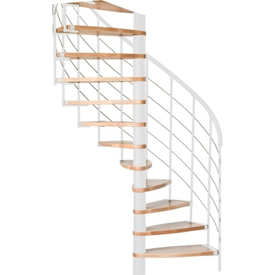 Minka STAIRS Prostorově točité schodiště Helios buk/bílá 101-155 x 57-84 cm