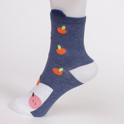 Дамски памучни чорапи в синьо-сив цвят