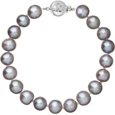 Pavona perlový náramek z říčních perel se zapínáním z bílého 14 karátového zlata 823010.3/9270B grey
