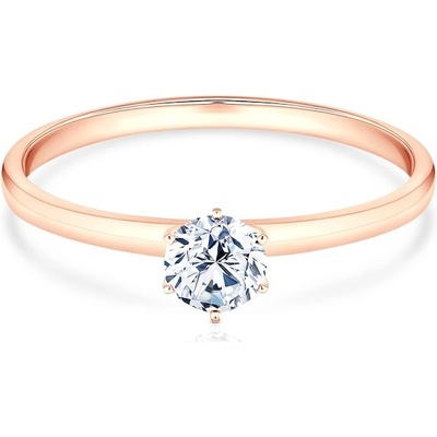 Savicki Zásnubný prsteň ružové zlato diamant SV R3 D R