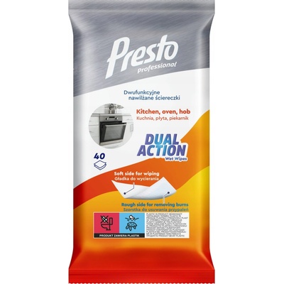 Presto dvojúčelové vlhčené utierky kuchyňa, varná doska a rúra 40 ks