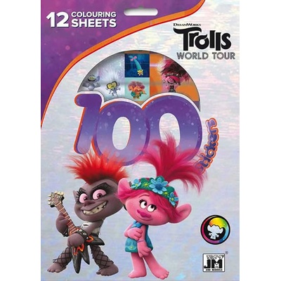 Trollové 2 100 samolepek s omalovánkovými listy