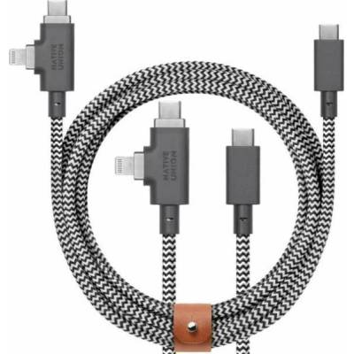 Native Union BELT-PROCCL-ZEB-NP USB-C - USB-C + Lightning 2,4m černý bílý