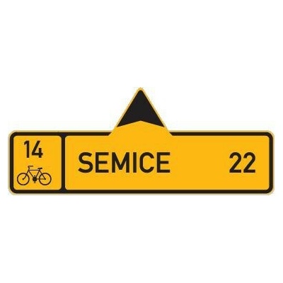 PROFIBA Značka "Směrová tabule pro cyklisty (s jedním cílem)"