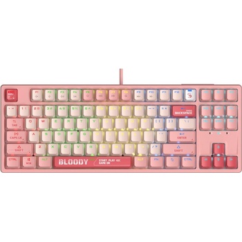 A4Tech Bloody Energy Pink S87 BLMS TKL RGB Backlit Red Switch (A4-KEY-S87-PINK)