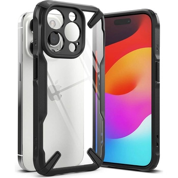 Ringke Противоударен Калъф за iPhone 15 Pro Max, RINGKE Fusion X Case, Черен (8809919306805)