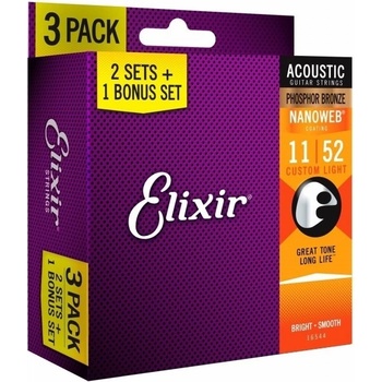 Elixir Phosphor Bronze 011 3 Pack