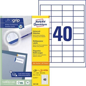 Avery-Zweckform Етикет, универсален, 48, 5х25, 4 мм, avery zweckform, 4000 етикета в опаковка 3657 (3657)