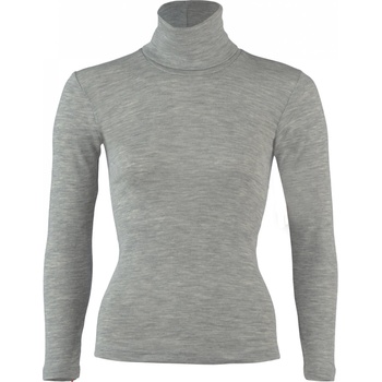 Engel Дамско копринено термобельо Engel Women's Long-Sleeved Roll Neck Silk base layer - Light Grey Melange - размер 46/48 (EU) (114-1947-0111)