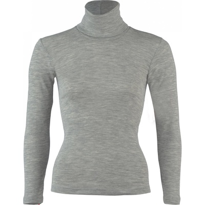 Engel Дамско копринено термобельо Engel Women's Long-Sleeved Roll Neck Silk base layer - Light Grey Melange - размер 46/48 (EU) (114-1947-0111)