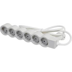 Legrand Разклонител 6x 2P+E Шуко, с кабел 1.5m, цвят Бял - Legrand Standart 694557 (694557)