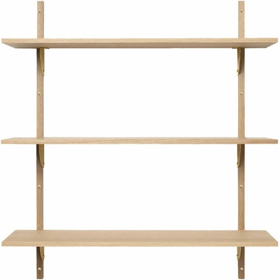 Ferm Living Police Sector Shelf L/L, natural oak/brass