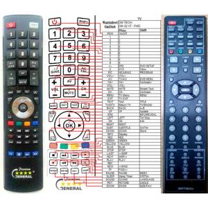 GENERAL DMTECH LV26LE/B - съвместимо дистанционно управление на марката General (LV26LE/B) Дистанционно