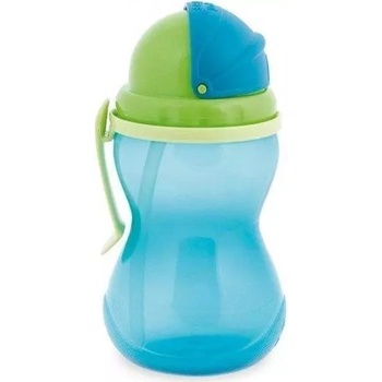 Canpol babies sportovní láhev s brčkem velká modrá 370 ml