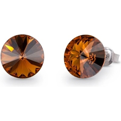 Spark Rivoli hnědé se Swarovski Elements Sweet Candy Studs K1122SS47ST Smoked Topaz