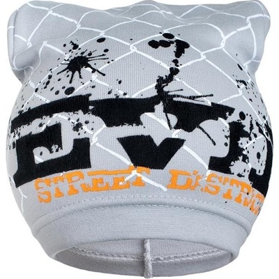 New Baby jarná detská čiapočka s nápisom sivá