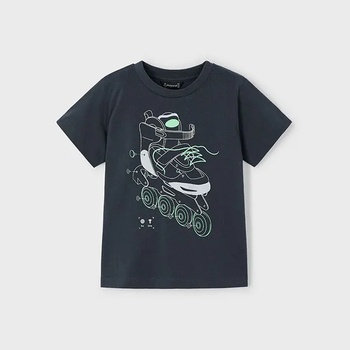 MAYORAL Тениска къс ръкав glow in the dark ролери в графитен цвят за мини момче Майорал