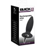 Black Velvets S Vibration Silicone Plug Rechargeable, 11cm, Black