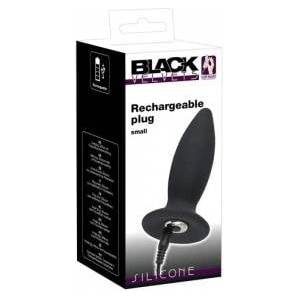 Black Velvets S Vibration Silicone Plug Rechargeable, 11cm, Black