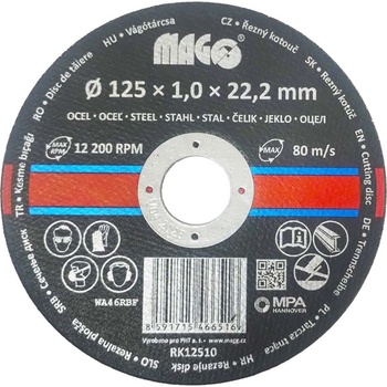 Magg Řezný kotouč 125 x 1 x 22,2 mm RK12510