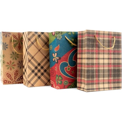 FANDY Darčeková papierová taška Craft malá 5 Ornament mix